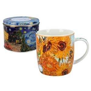 Mug in metal tin - Sunflowers, Van Gogh 400 ML