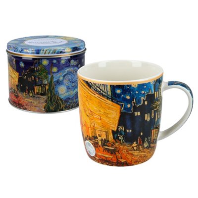 Mug in metal tin - Mug in metal tin - Café terrace at Night, Van Gogh 400 ML, Van Gogh 400 ML