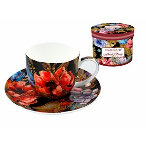 Floral Story Cup with Saucer-C