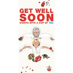 Carte de vœux thé-Get Well Soon
