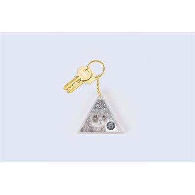 Aqua Silver Glitter keychain