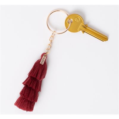 Porte-clés Pompom rouge brique
