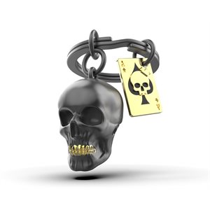 Keychain-Black Skull / Ace of Spades